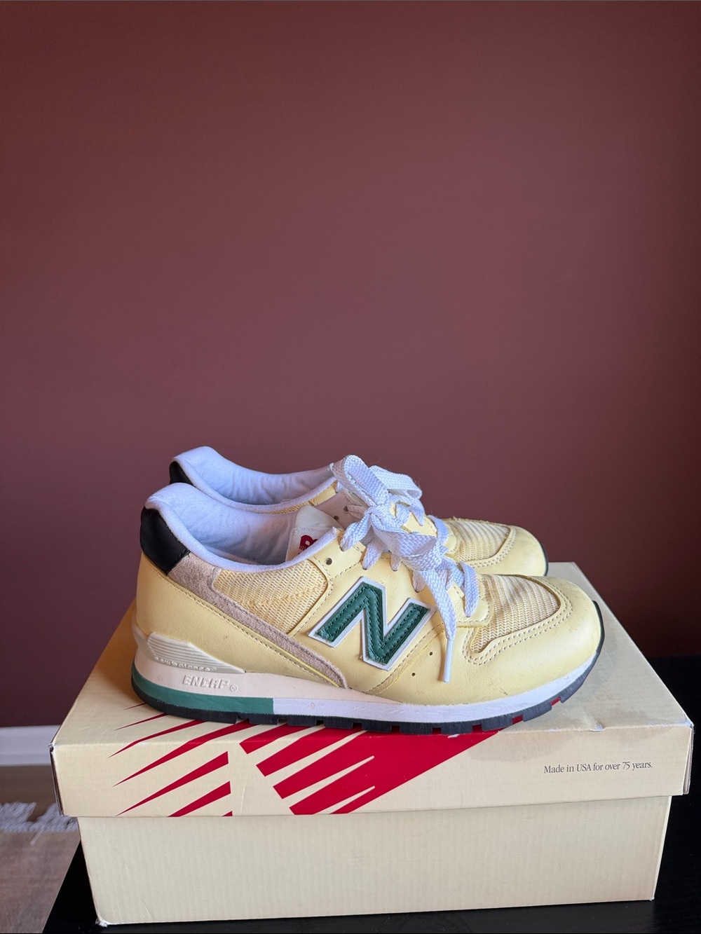 U996TD New Balance 996 Green Yellow Made in USA (Men's)